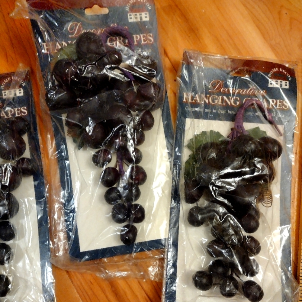 Decorative hanging purple wine grapes, 3 seperate packsges